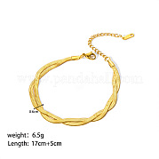 Классические браслеты-змейки из двух нитей нержавеющей стали 304 толщиной 3 мм для женщин KB1442-2