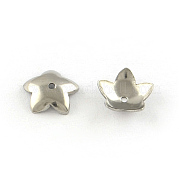 5-Petal Flower Smooth Surface 304 Stainless Steel Bead Caps STAS-R065-56