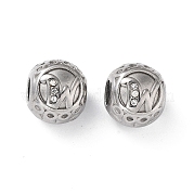 Европейские бусины из нержавеющей стали 304 со стразами STAS-A092-10W-P