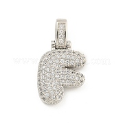 Латунные микропаве прозрачные подвески с фианитом KK-B099-01P-F