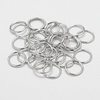 Jump ring, stainless steel, 6mm welded round, 4.4mm inside