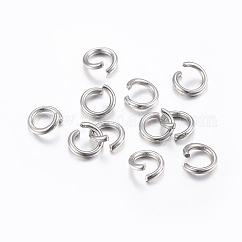 Anelli di congiunzione aperti in acciaio inossidabile 304 anti-ossidazione, tondo, colore acciaio inossidabile, 22 gauge, 3x0.6mm, circa 625pcs/10g