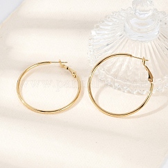 201 серьги-кольца из нержавеющей стали, гипоаллергенные серьги, Кольцевая форма, золотые, 12 датчик, 42x39.5x2 мм, штифты : 1 мм