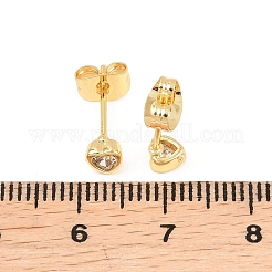 Boucles d'oreilles en laiton avec zircone cubique de micro pave&nbsp;EJEW-F405-22A-G04