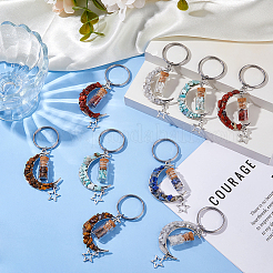 15 шт. 5 стиля брелок из натурального лазурита&nbsp;KEYC-DC00032