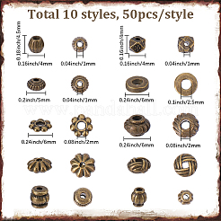 500 stücke 10 stile tibetanische abstandshalterperlen&nbsp;FIND-BM0001-32