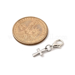 クロス304ステンレススチールペンダント装飾  亜鉛合金カニカン付き  プラチナ＆ステンレス鋼色  26.5mm&nbsp;HJEW-JM03574