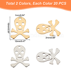 40 шт. подвески из нержавеющей стали 304 двух цветов STAS-UN0030-16