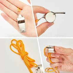 12шт 2 стиля сплава с нержавеющей сталью свисток с веревкой NJEW-CN0001-10