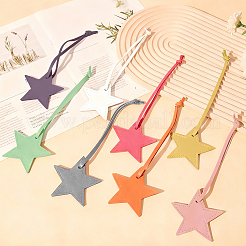 9 pendentif décoratif en cuir PU en forme d'étoile&nbsp;HJEW-CL0001-13