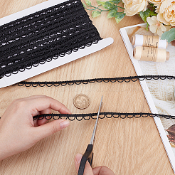 10 ярд полиэстеровой плетеной отделки с эластичными петлями для пуговиц&nbsp;EC-WR0001-02A