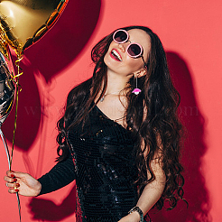 6 пара пластиковых колпачков со стеклянными диско-шарами&nbsp;SJEW-AN0001-10