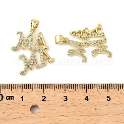 Muttertagsanhänger aus Messing mit Mikropflaster und Zirkonia&nbsp;KK-M324-02J-G