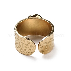 Anillos de puño abiertos de banda ancha de acero inoxidable 304 con recubrimiento iónico (IP)&nbsp;RJEW-F167-06G-09