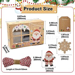 12 Stück 4 Stile Weihnachtsthema Kraftpapier Lebkuchen Süßigkeiten Boxen mit Haustier Fenster&nbsp;ST-CJ0010-15