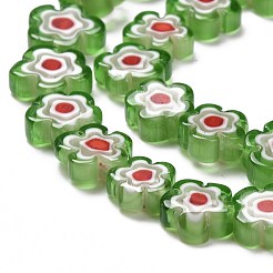 Millefiori a mano fili di perline di vetro&nbsp;LAMP-J035-10mm-52