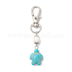 Подвеска с круглыми бусинами в виде черепаховой синтетической бирюзы&nbsp;HJEW-JM02295