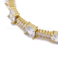 Bracelets cubiques en zircone cubique en laiton&nbsp;BJEW-R100-03G