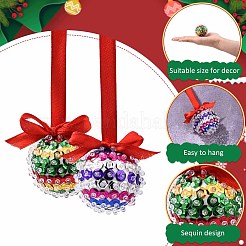 Рождественские украшения из пенопластовых шаров с блестками своими руками&nbsp;DIY-YW0017-94