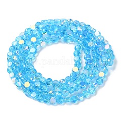 Transparentes perles de verre de galvanoplastie brins&nbsp;X-GLAA-Q099-A01-04