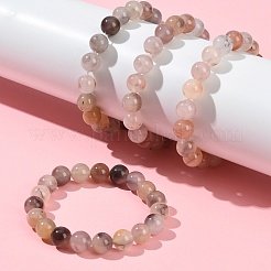 Женские браслеты из круглых бусин натурального кварца толщиной 10 мм BJEW-G756-02A