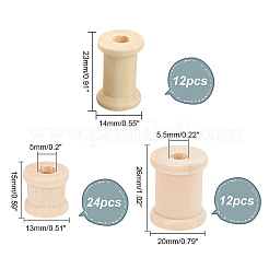 48 Stück 3 Stil Schima Holz Nähstickgarn Spule&nbsp;ODIS-PH0001-41