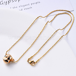 Collana con catena a maglie Boston in acciaio inossidabile 304 con placcatura sotto vuoto in PVD&nbsp;NJEW-S420-005B-G