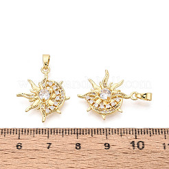 Латунные микропаве прозрачные подвески с фианитом&nbsp;KK-N259-08G