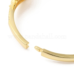 Красочный кубический цирконий полый браслет с каплевидным шарниром&nbsp;BJEW-L681-006G