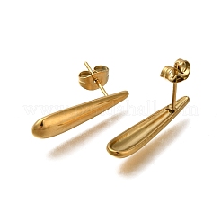 Ионное покрытие (ip) 304 нержавеющая сталь серьги-гвоздики в форме капли для женщин&nbsp;EJEW-M028-04G