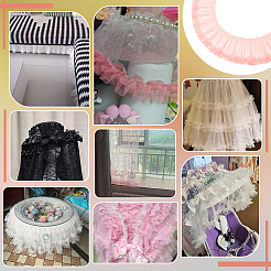 4 ярд полиэстеровой плиссированной кружевной отделки&nbsp;OCOR-PH0007-69A