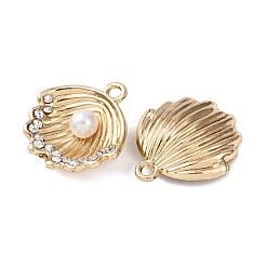 Подвески из сплава со стразами и АБС-пластиком с имитацией жемчуга&nbsp;FIND-Z111-04G