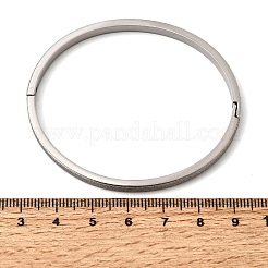 つや消し加工を施した304ステンレススチール製のヒンジ付きバングル  女性用プレーンバングル  ステンレス鋼色  内径：2.30インチ（2.07cm）&nbsp;BJEW-H644-09P