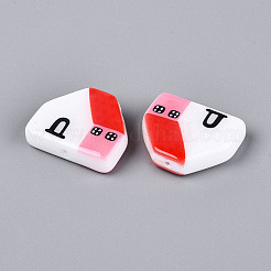 Печатные непрозрачные бусины из смолы&nbsp;RESI-N043-09A-01