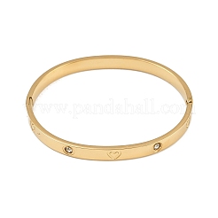 Браслеты из нержавеющей стали 201 со стразами для женщин&nbsp;LS-BJEW-B138-04G