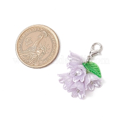 7 шт. подвеска в виде цветка из АБС-пластика с имитацией жемчуга и акрила&nbsp;HJEW-JM02882