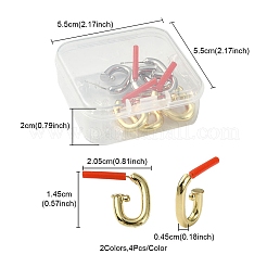 8 Stück 2-Farben-Rack-Plating-Legierungs-Ohrstecker-Ohrring-Zubehörse&nbsp;FIND-YW0003-82A