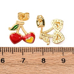 Латунные микро проложить серьги стержня кубического циркония&nbsp;LS-EJEW-D328-01G-01