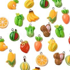 24шт 12 стиля непрозрачные подвески из смолы&nbsp;RESI-FS0002-07