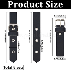 6 Paar aufnähbare Knebelschnallen aus PU-Leder&nbsp;DIY-GF0012-87B