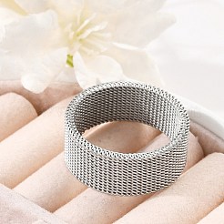 201 перстень из нержавеющей стали RJEW-H242-01D-P