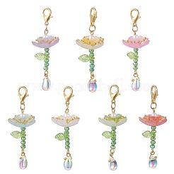 Декоративные подвески из гальванизированного стекла и акрила.&nbsp;HJEW-JM04747