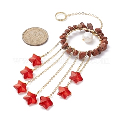 Стеклянные подвески в виде звезд&nbsp;HJEW-JM01247-05