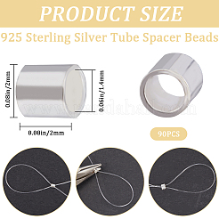90 шт. 925 бусины-разделители из стерлингового серебра FIND-CN0001-85
