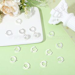 16 шт. фурнитура для сережек-колец Huggie Hoop из нержавеющей стали 201&nbsp;STAS-BBC0008-38S