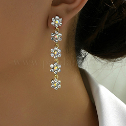 Женские серьги-гвоздики из настоящей 18-каратной позолоченной латуни с микропаве и кубическим цирконием TR0164-3