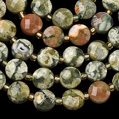 Природные риолитом яшмы бисер нитей&nbsp;G-K389-B87-01