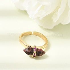 Anelli aperti con polsino in ottone micro pavé di zirconi cubici per donna&nbsp;GG-CBA0B5A-03G-03