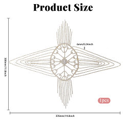 Шляпа-цепочка для волос с кисточками и металлическими стразами для невесты&nbsp;DIY-WH0504-183