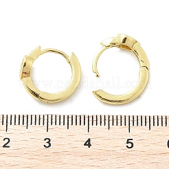 Серьги-кольца из латуни с микропаве и прозрачным кубическим цирконием в форме сердца EJEW-D311-106G